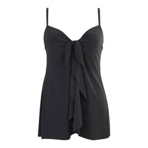 Miraclesuit Rock Solid Lovey One Piece Swim Dress Black Size 14